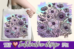 Purple floral pattern | Cute summer sublimation design png Product Image 1