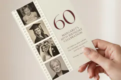 60th Birthday Invitation Template, Photo Filmstrip Milestone Product Image 3