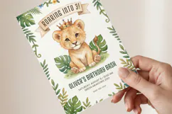 Lion King Birthday Invitation Template, Jungle Cub Party Product Image 3
