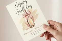 Champagne Birthday Invitation Canva Template Product Image 3