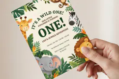Wild One Jungle Birthday Invitation Editable Canva Template Product Image 3