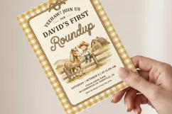 Cowboy Roundup Birthday Invitation Canva Template Product Image 3