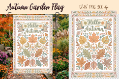 Hello Autumn Garden Flag Sublimation |Fall garden design png Product Image 1