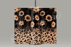 Sunflower Print Tumbler PNG, Leopard Pattern Sublimation Product Image 3