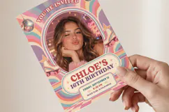Roller Skating Birthday Invitation Canva Template Product Image 3