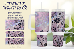 Lilac pastel floral tumbler 40oz wrap sublimation designs Product Image 1