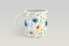 Watercolor Flowers Mug Sublimation | Flowers Mug Wrap Product Image 3