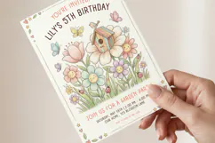 Floral Garden Birthday Invitation Template Editable Product Image 3