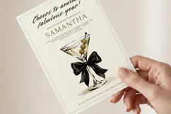 Cocktail Party Birthday Invitation Canva Template Product Image 3