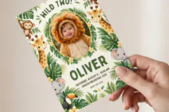 Safari Photo Birthday Invitation Template, Editable Canva Product Image 3