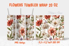 Flower tumbler |Tumbler sublimation wrap| Floral tumbler png Product Image 1