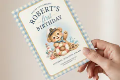 Sailor Teddy Bear Birthday Invitation Template, Canva Product Image 3