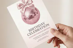 Disco Ball Birthday Invitation Canva Template Product Image 3