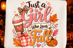Fall Girl Pumpkin Coffee PNG Product Image 1