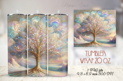 Fantasy Luxury Tree tumbler 20oz wrap sublimation design png Product Image 1