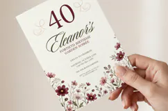 Wildflower Birthday Invitation Canva Template Product Image 3