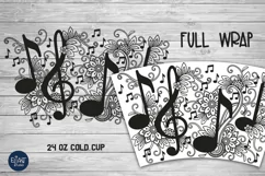 Music SVG | Floral Cup Wrap SVG | Treble Clef SVG Product Image 2