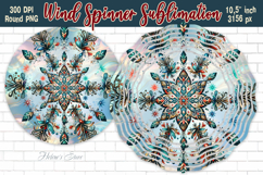 Christmas Snowflake Wind Spinner wrap sublimation design png Product Image 1
