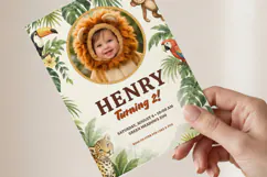 Safari Animal Birthday Invitation Template Editable Canva Product Image 3