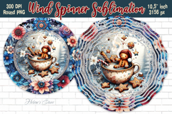 Christmas gingerbread Wind Spinner wrap sublimation designs Product Image 1