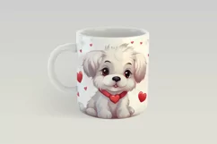 Valentines Day Mug Wrap | Puppy PNG Valentine Mug Design Product Image 3