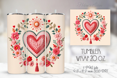 Pastel heart &amp; flowers straight skinny tumbler 20 oz wrap Product Image 1