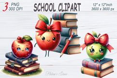 Cute School BUNDLE| Teacher sublimation design|Book &amp; apple Product Image 4