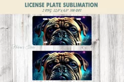 Car plate sublimation | Car plate PNG | Galaxy dog | Pug dog Product Image 2
