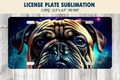 Car plate sublimation | Car plate PNG | Galaxy dog | Pug dog Product Image 1