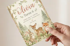 Woodland Animals Birthday Invitation Canva Template Product Image 3