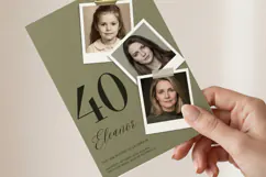 40th Birthday Invitation Photo Template, Editable Canva Product Image 3