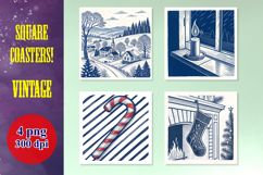 VINTAGE CHRISTMAS SCENES Coaster PNG Set Product Image 1