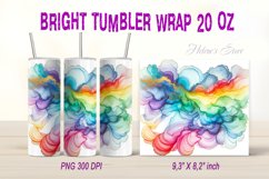 Rainbow Colored Alcohol Ink Art tumbler 20oz sublimation Product Image 1