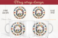 Love birds in floral round frame mug wrap 15 oz 11 oz png Product Image 1