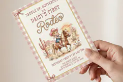 Cowgirl 1st Birthday Invitation Template, Canva Product Image 3