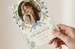 Birthday Invitation Canva Template, Elegant Floral Photo Product Image 3