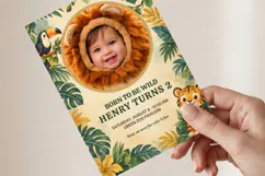 Jungle Safari Birthday Invitation Template Editable Canva Product Image 3