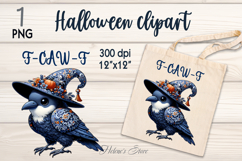 Cute Halloween crow raven clipart |F-CAW-F shirt designs png Product Image 1
