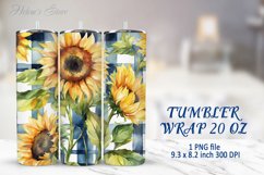 Tumbler Sublimation | 20oz Skinny Tumbler Wrap | Sunflower Product Image 1