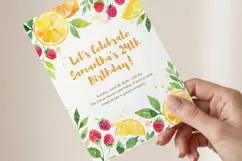 Citrus Birthday Invitation Template, Editable Canva Product Image 3