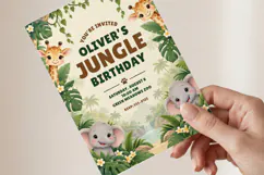 Jungle Animal Birthday Invitation Editable Canva Template Product Image 3