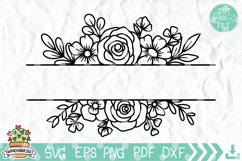 Split Floral Frame Svg Product Image 1