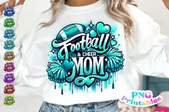 Football and Cheer Mom Airbrushed PNG Product Image 1