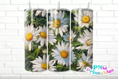 Impasto Painted Floral Daisies 20 oz Skinny Tumbler Wrap Product Image 1