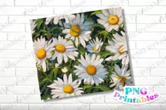 Impasto Painted Floral Daisies 20 oz Skinny Tumbler Wrap Product Image 2