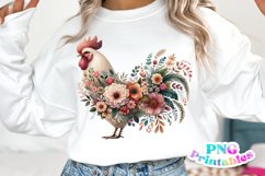 Floral Rooster PNG Product Image 1