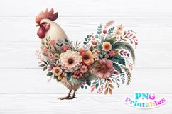 Floral Rooster PNG Product Image 3