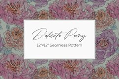 Watercolor Delicate Peony Seamless Digital Paper Product Image 1