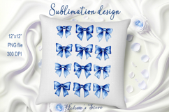 Realistic denim coquette bows design|Blue bow T-shirt clipar Product Image 2