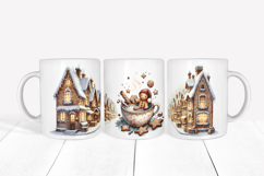 Christmas gingerbread man mug wraps sublimation designs png Product Image 2